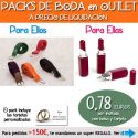 Pack “Super-Ahorro” de regalos Bodas en Outlet, con bolsas y tarjetas