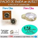 Pack “Super-Ahorro” de regalos Bodas en Outlet, con bolsas y tarjetas