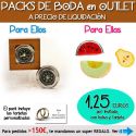 Pack “Super-Ahorro” de regalos Bodas en Outlet, con bolsas y tarjetas