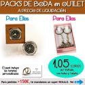 Pack “Super-Ahorro” de regalos Bodas en Outlet, con bolsas y tarjetas