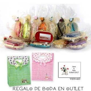 Pack de estuche con espejo para barra de labios con bolsa y tarjeta