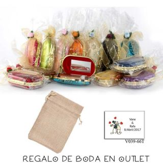 Pack de estuche con espejo para barra de labios con bolsa y tarjeta