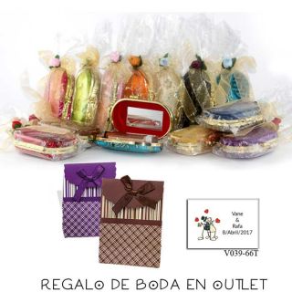 Pack de estuche con espejo para barra de labios con bolsa y tarjeta