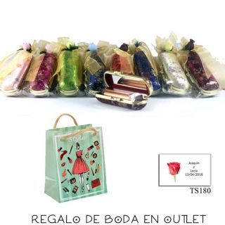 Pack de estuche con espejo para barra de labios con bolsa y tarjeta