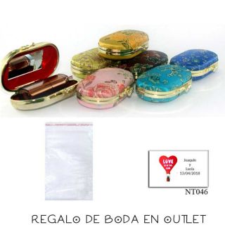 Pack de estuche con espejo para barra de labios con bolsa y tarjeta