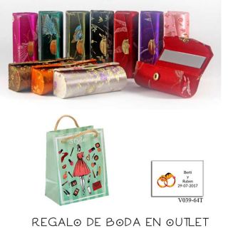 Pack de estuche con espejo para barra de labios con bolsa y tarjeta