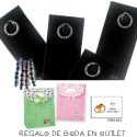 Pack de anillo elástico de metal con cristal de roca, bolsa y tarjeta
