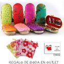 Pack de estuche con espejo para mujer con bolsa y tarjeta