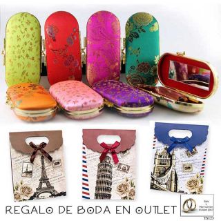 Pack de estuche con espejo para mujer con bolsa y tarjeta