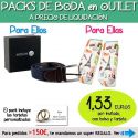Pack “Super-Ahorro” de regalos Bodas en Outlet, con bolsas y tarjetas