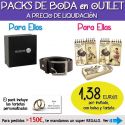 Pack “Super-Ahorro” de regalos Bodas en Outlet, con bolsas y tarjetas