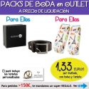 Pack “Super-Ahorro” de regalos Bodas en Outlet, con bolsas y tarjetas