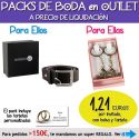 Pack “Super-Ahorro” de regalos Bodas en Outlet, con bolsas y tarjetas