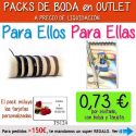 Pack “Super-Ahorro” de regalos Bodas en Outlet, con bolsas y tarjetas