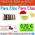 Pack “Super-Ahorro” de regalos Bodas en Outlet, con bolsas y tarjetas