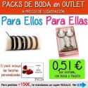 Pack “Super-Ahorro” de regalos Bodas en Outlet, con bolsas y tarjetas