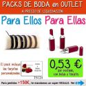 Pack “Super-Ahorro” de regalos Bodas en Outlet, con bolsas y tarjetas