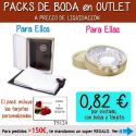 Pack “Super-Ahorro” de regalos Bodas en Outlet, con bolsas y tarjetas