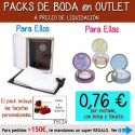 Pack “Super-Ahorro” de regalos Bodas en Outlet, con bolsas y tarjetas
