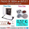 Pack “Super-Ahorro” de regalos Bodas en Outlet, con bolsas y tarjetas