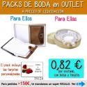 Pack “Super-Ahorro” de regalos Bodas en Outlet, con bolsas y tarjetas
