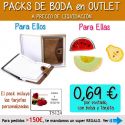 Pack “Super-Ahorro” de regalos Bodas en Outlet, con bolsas y tarjetas