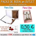 Pack “Super-Ahorro” de regalos Bodas en Outlet, con bolsas y tarjetas