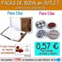 Pack “Super-Ahorro” de regalos Bodas en Outlet, con bolsas y tarjetas