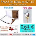 Pack “Super-Ahorro” de regalos Bodas en Outlet, con bolsas y tarjetas