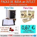Pack “Super-Ahorro” de regalos Bodas en Outlet, con bolsas y tarjetas