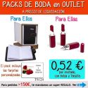 Pack “Super-Ahorro” de regalos Bodas en Outlet, con bolsas y tarjetas