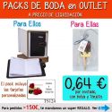 Pack “Super-Ahorro” de regalos Bodas en Outlet, con bolsas y tarjetas