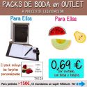 Pack “Super-Ahorro” de regalos Bodas en Outlet, con bolsas y tarjetas