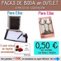 Pack “Super-Ahorro” de regalos Bodas en Outlet, con bolsas y tarjetas