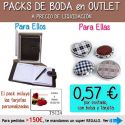 Pack “Super-Ahorro” de regalos Bodas en Outlet, con bolsas y tarjetas