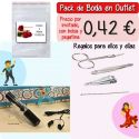 Pack “Super-Ahorro” de regalos Bodas en Outlet, con bolsas y tarjetas
