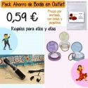 Pack “Super-Ahorro” de regalos Bodas en Outlet, con bolsas y tarjetas