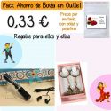 Pack “Super-Ahorro” de regalos Bodas en Outlet, con bolsas y tarjetas