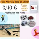 Pack “Super-Ahorro” de regalos Bodas en Outlet, con bolsas y tarjetas