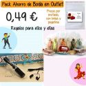 Pack “Super-Ahorro” de regalos Bodas en Outlet, con bolsas y tarjetas