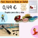 Pack “Super-Ahorro” de regalos Bodas en Outlet, con bolsas y tarjetas