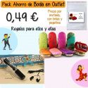 Pack “Super-Ahorro” de regalos Bodas en Outlet, con bolsas y tarjetas