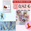 Pack “Super-Ahorro” de regalos Bodas en Outlet, con bolsas y tarjetas