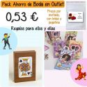 Pack “Super-Ahorro” de regalos Bodas en Outlet, con bolsas y tarjetas