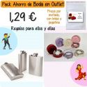 Pack “Super-Ahorro” de regalos Bodas en Outlet, con bolsas y tarjetas