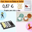 Pack “Super-Ahorro” de regalos Bodas en Outlet, con bolsas y tarjetas