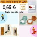 Pack “Super-Ahorro” de regalos Bodas en Outlet, con bolsas y tarjetas