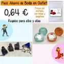 Pack “Super-Ahorro” de regalos Bodas en Outlet, con bolsas y tarjetas