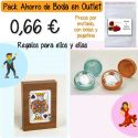 Pack “Super-Ahorro” de regalos Bodas en Outlet, con bolsas y tarjetas