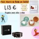 Pack “Super-Ahorro” de regalos Bodas en Outlet, con bolsas y tarjetas